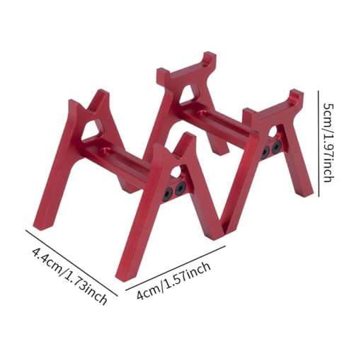 harayaa 2 Pieces RC Car Stand RC Repair Work Station Model Support Simulation Upgrade Compact Aluminum Alloy Suitable for Display Maintenance, Red - color: Red
