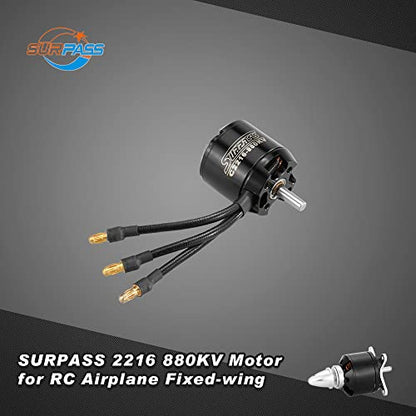Goolsk Surpass High Performance 2216 880KV 14 Poles Brushless Motor for RC Airplane Fixed-Wing