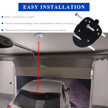 Sun Walker Dual Laser Garage Assist Parking Guide Aid, 360 Degree Adjustable Laser Park Assist Sensor with AC Adapter, Wider Angles Motion Activated Garage Parking Aid for Most Vehicles