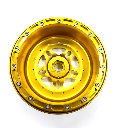 CNC aluminum bead lock wheel For LOSI Super Baja Rey 2.0 1/6 1pcs (gold) - color: gold