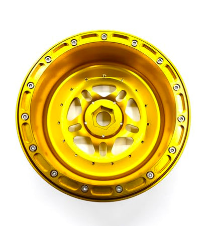 CNC aluminum bead lock wheel For LOSI Super Baja Rey 2.0 1/6 1pcs (gold) - color: gold