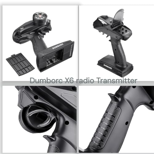 Dumborc X6 Rc Transmitter with P6F Receiver 2.4Ghz Radio 6 Channel Remote Control for All Terrains Vehicle Off-Road Crawler for Traxxas