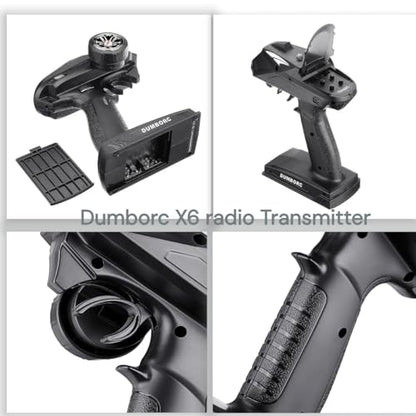 Dumborc X6 Rc Transmitter with P6F Receiver 2.4Ghz Radio 6 Channel Remote Control for All Terrains Vehicle Off-Road Crawler for Traxxas