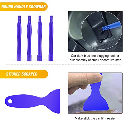 GOOACC 102Pcs Auto Trim Removal Tool and Push Pin Retainer Clip Set Blue | Fastener Terminal Remover Tool Adhesive Cable Clips Panel Remover Kit Car Panel Radio Removal Auto Clip Pliers - color: 60Pcs Clips + 42 Remover, size: Clips+Remover