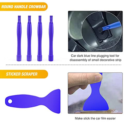 GOOACC 102Pcs Auto Trim Removal Tool and Push Pin Retainer Clip Set Blue | Fastener Terminal Remover Tool Adhesive Cable Clips Panel Remover Kit Car Panel Radio Removal Auto Clip Pliers - color: 60Pcs Clips + 42 Remover, size: Clips+Remover