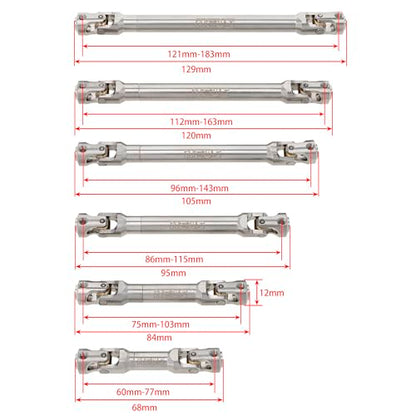 MEUS RACING Universal Driveshaft for SCX10 SCX10 II Wraith TRX4 1/10 RC Crawler Upgrades Parts, 86-115mm - size: 86-115mm