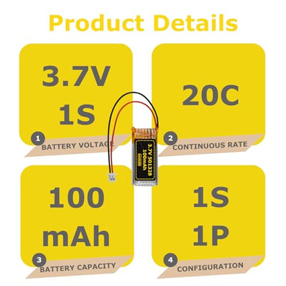 3.7V 100mAh 501328 20C Mini RC Car Battery Compatible with 1/28 Mini Quadcopter Speed Toy Racing Car,1:28 Scale Remote Control Drift Car