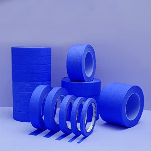 6 Rolls Fine Line Tape 1/16, 1/8, 1/5, 2/5, 1/2, 3/4 Inch x 55 Yard Fineline Masking Tape Painter Adhesive Automotive for DIY Car Auto Paint (Blue, Mixed Sizes) - color: Blue, size: Mixed Sizes