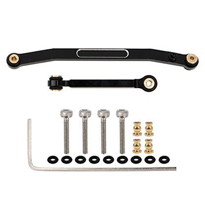 Aluminum Steering Servo Rod Tie Links Drag Linkage Compatible with Axial SCX24 AXI90081 AXI00002 1/24 RC Crawler Car
