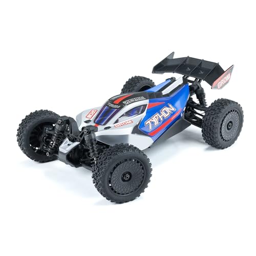 ARRMA Typhon GROM 4x4 RC Buggy, RTR, Blue/Silver | Smart Small Scale, Battery & Charger Included, ARA2106T1 - color: Blue/Silver
