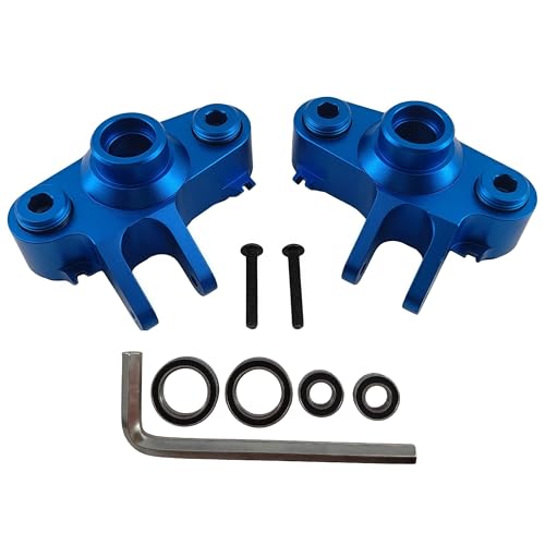 Steering Block Knuckle Arms for E-Maxx T-Maxx 3.3 E-Revo Summit (Blue) | Aluminum,Rubber Shielded Bearings,1/10 Scale,RC Cars,Upgrade Parts,5334R Compatible,CNC Machined,High Strength - color: Blue