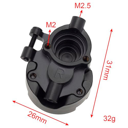 MEUS RACING 63.3g Ascent 18 Brass Steering Knuckles + Front Portal Cover for Brushed Redcat Ascent-18 Upgrades 1/18 RC Crawler Parts, 2pc