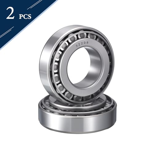 2 Pack 32208 Tapered Roller Bearing Cone and Cup Set | 40mm Bore 80mm OD 25mm Cup Width, Chrome Steel Taper Bearings Set, ABEC-3 - size: 32208