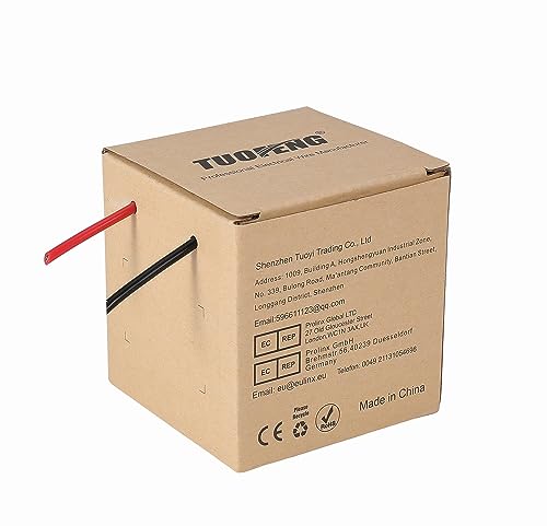TUOFENG 18 AWG Silicone Wire, 100 ft Red and Black | Flexible Stranded Tinned Copper Hookup Wire, 600V High Temperature, For Automotive, RC, Battery, LED and DIY Projects - size: 18 AWG Silicone Wire 2 Colors 50ft Each