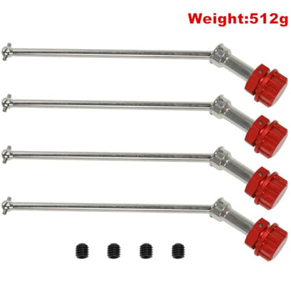 Steel RC CVD Drive Shaft + Wheel Hex Nuts Upgrades Part for Arrma 1/5 KRATON 8S BLX,Outcast 8S BLX (Red) - color: Red