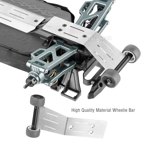 Wheelie Bar Set Upgrades Part for 1/16 Mini Maxx 4WD RTR Brushless Monster Truck (#107154-1),RC Aluminum Wheelie Bar Set Hop Up,Black - color: Black - (Wheelie Bar Set)