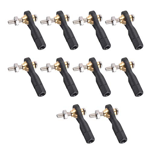uxcell 10 PCS M2 2.0xL19mm Lever Steering Linkage Tie Rod End Ball Head End for RC Helicopter