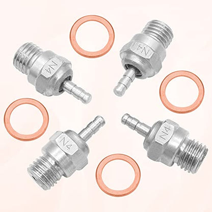 OGRC 4pcs N4 Hot Glow Plug Spark Nitro Engine Parts for 1/8 1/10 Nitro Car | RC Nitro Hot Glow Plug with Gasket for Traxxas Kyosho HSP HPI Redcat RC Car