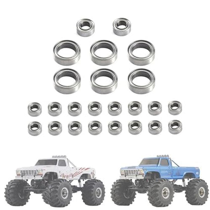 Bearing Kit for FMS for FCX24 1/24 RC Crawler Car Upgrade Parts Spare Accessories Replacement 24Pcs Steel Ball Bearing Set