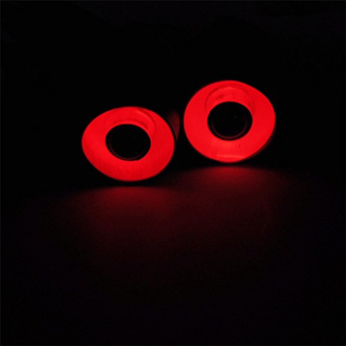 QUE-T 2Leds Angel Eyes & Demon Eyes LED Headlight Back Light for 1/10 RC Model Crawler Cars (Red + White, 22MM) - color: Red + White, size: 22MM
