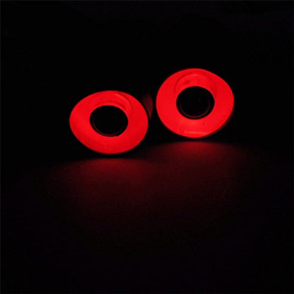 QUE-T 2Leds Angel Eyes & Demon Eyes LED Headlight Back Light for 1/10 RC Model Crawler Cars (Red + White, 22MM) - color: Red + White, size: 22MM