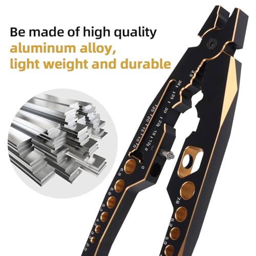 Hobbypark RC Shock Pliers Multi-Function & 1/10 Wheel Wrench Tools for Traxxas Arrma Axial Losi Redcat RC Cars Trucks Rock Crawlers (w/Black-Gold Pliers)