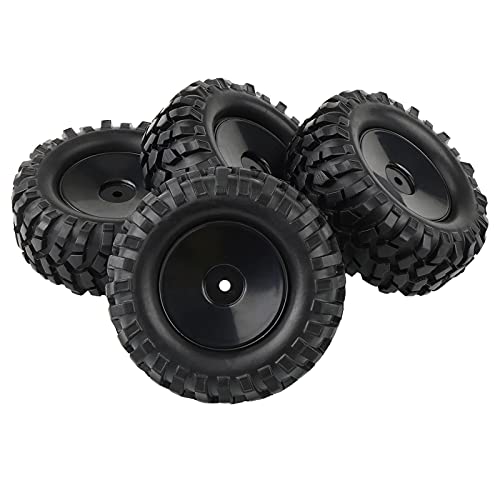 4PCS 1:10 RC Tires Rock Crawler Hex 12mm Hard Dish Wheels Rim | Rubber Tires, For Trail Finder 2, Gelande II, CR12 CC01 MST CMX, Trailer Tires