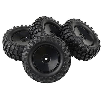 4PCS 1:10 RC Tires Rock Crawler Hex 12mm Hard Dish Wheels Rim | Rubber Tires, For Trail Finder 2, Gelande II, CR12 CC01 MST CMX, Trailer Tires