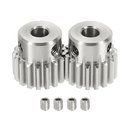 uxcell 2Pcs 1 Mod 17T Spur Gear 6mm Bore, 304 Stainless Steel Pinion Gear, 20°Pressure Angle, for Spur Rack and RC Model Car or Motor DIY(15mm) - size: 1 Mod 17T, 6mm x 15mm