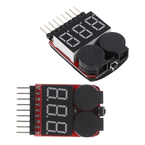 STAHAD 2pcs Lithium Battery Tester with Voltage Meter and Low Voltage Alarm for Rc Batteries and Automotive Use with Sound Alert