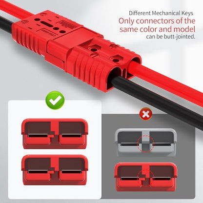 RVBOATPAT 175A Battery Quick Connect/Disconnect, 1/0 AWG Wire Harness Plug Connector 12V Battery Cable Connector for Trailer Towing Winch Quick Connect Systems - 6 PCS - color: Red 175A 6PCS