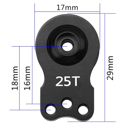 2Pcs Vgoohobby Aluminum RC 25T Servo Saver Adjustable Hi-Torque Servo Saver Compatible with Futaba Tamiya Servos 1/10 Traxxas TRX4 TRX6 SCX10 Capra RC Car (Black) - color: Black