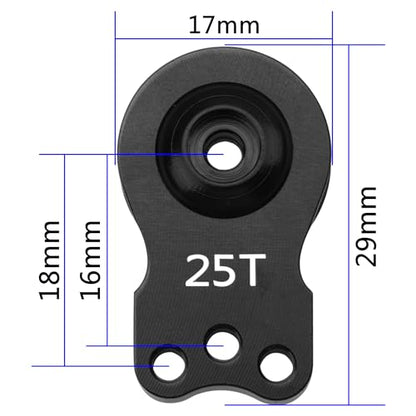 2Pcs Vgoohobby Aluminum RC 25T Servo Saver Adjustable Hi-Torque Servo Saver Compatible with Futaba Tamiya Servos 1/10 Traxxas TRX4 TRX6 SCX10 Capra RC Car (Black) - color: Black