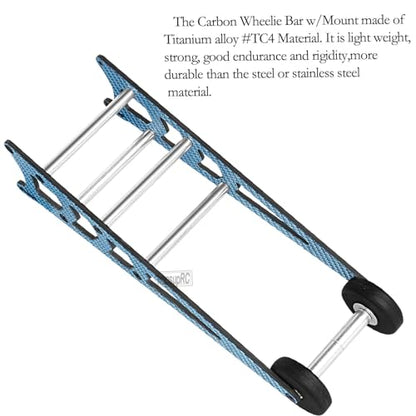 RC Carbon Adjustable Wheelie Bar Kit Tail Wheel Head up Wheel Upgrades Part for 1/10 Slash,Rustler,Bandit,Stampede VXL 2WD,Carbon Adjustable Wheelie Bar w/Mount Hops Up,Navy Blue - color: Navy Blue（upgrades Part）
