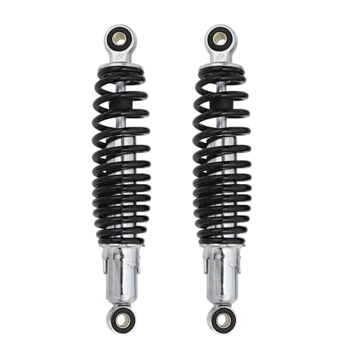 Minho Dual Rear Shock Absorbers with Adjustable Spring Preload in Heavy Iron Material Compatible with Chinese GY6 4-Stroke Engine Taotao ATV Go Kart,Black Color,270MM Length - size: 270mm