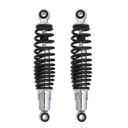 Minho Dual Rear Shock Absorbers with Adjustable Spring Preload in Heavy Iron Material Compatible with Chinese GY6 4-Stroke Engine Taotao ATV Go Kart,Black Color,270MM Length - size: 270mm