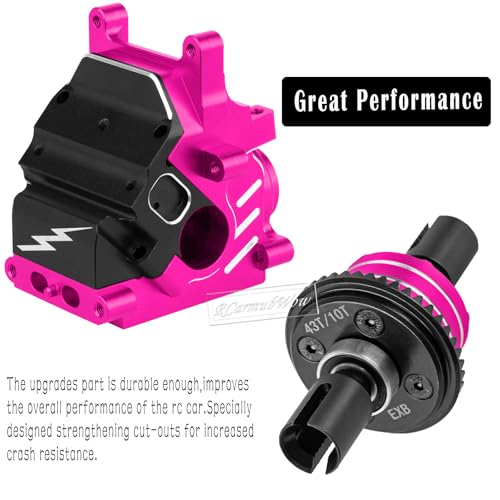 RC F/R Gearbox Case Diff 43t &10t Input Gear Upgrades for 1/8 Kraton/Outcast/Talion 6S BLX EXB,Notorious 6S BLX,1/7 Mojave 6S BLX EXB,BigRock/Fireteam 6S BLX,Pink - color: Pink(1set)