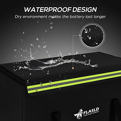FLASLD Large Fireproof Lipo Bag for 200Ah Lithium Battery Storage and Charging, 22 x 9 x 9.5in E-bike Battery Bag Waterproof Box for Documents and Valuables - color: 22 x 9 x 9.5inch