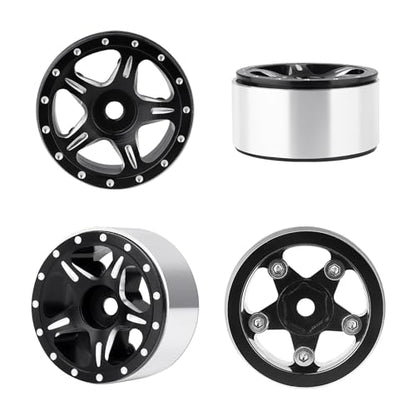 HobbyPark 1.0 Beadlock Wheels for TRX4M AX24 SCX24 FCX24 Enduro24 1/18 1/24 RC Crawler Car (Style B) - style: Style B