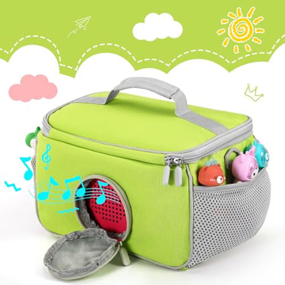 PISOSN Portable Carrying Case Compatible with Toniebox Starter Set and Tonies Figurines, Carrying Bag for Toniebox 2 & Accessories (Green) - color: Green