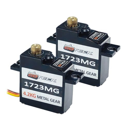 GOTECK 2PCS 17g Full Metal Gear Digital Servo, with 25T Servo Horn for 1/18 1/16 1/14 RC Car Model Boat Fixed-Wing Helicopter Airplane Robot Toy - color: Gs1723mb