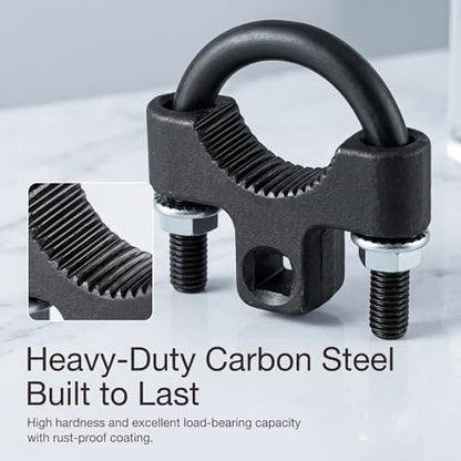 Car Inner Tie Rod Installation Wrench, Alloy Steel Steering Linkage Removal Tool, U-shaped Serrated Anti-slip Tie Rod Wrench, Universal Repair Tool for Cars Trucks SUVs (Black)