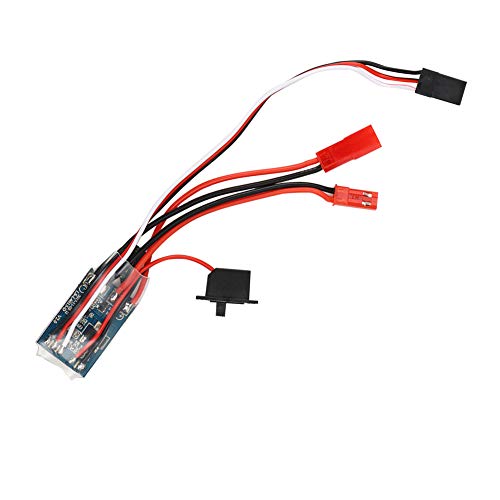 Bidirectional 30A Brushed ESC Speed Controller, with Brake Function, for RC Car Boat DIY (Black)