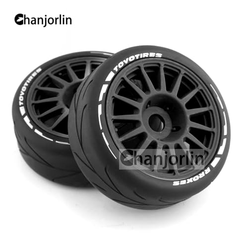 1/8 RC On Road Car Tires And Wheels Rims 17mm Hex 103mm Rubber Rally Tyres For 1:8 Scale RC On-Road Racing Car HPI WR8 HSP Hobao ARRMA Redcat Losi Kyosho VRX RC Rally Drift Car 4PCS (Black A) - color: Black a