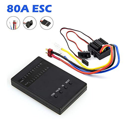 Brushed ESC, Convenient 1/10 ESC Program Card Easy to Installation Waterproof for Car Model(Default)