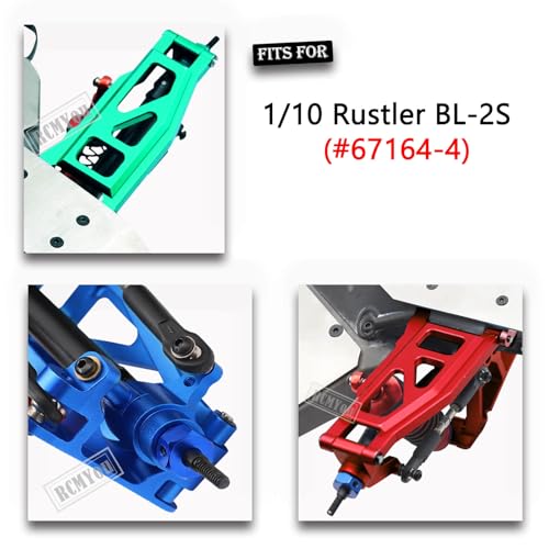 Upgrades Part for 1/10 Rustler 4x4 VXL/Rustler 4x4,Aluminum Caster Block,Steering Blocks,Rear Stub Axle Carriers,Steering Bellcranks,Suspension Arm,Shock Tower,Red (More Durable Arm) - color: Red-1 Set