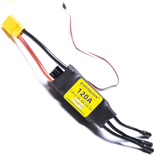 120A ESC 2-6S LiPo Brushless Electronic Speed Controller | With BEC XT90 & 5.0mm Plug for RC Airplane Drone Model - size: 120A