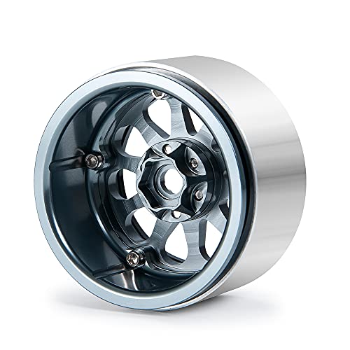 Benedict Harry 4Pcs Alloy 2.2" Beadlock Wheel Rims for 1:10 RC Rock Crawler Axial SCX10 RR10 Wraith 90048 90018 TRX4 12mm Hex (Titanium) - color: Titanium