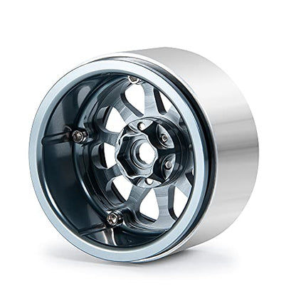 Benedict Harry 4Pcs Alloy 2.2" Beadlock Wheel Rims for 1:10 RC Rock Crawler Axial SCX10 RR10 Wraith 90048 90018 TRX4 12mm Hex (Titanium) - color: Titanium