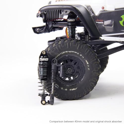 40MM Oil Shock Absorbers Upgrade Compatible with 1/24 RC Crawlers | Fits Axial SCX24 / FCX24 - Oil Damper Upgrade - Black - Gray - color: Black/Gray